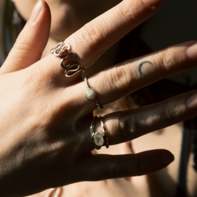 Orange Swirl Ring - 54