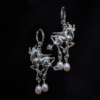Silver Unicorn Pearl Earrings