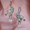 Silver Unicorn Pearl Earrings